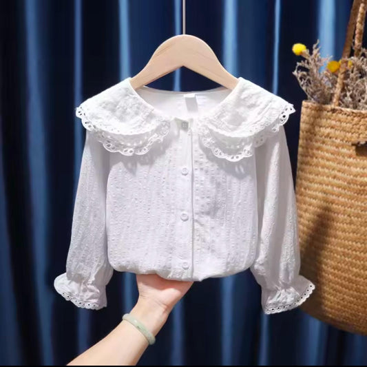 Ruffle White Blouse