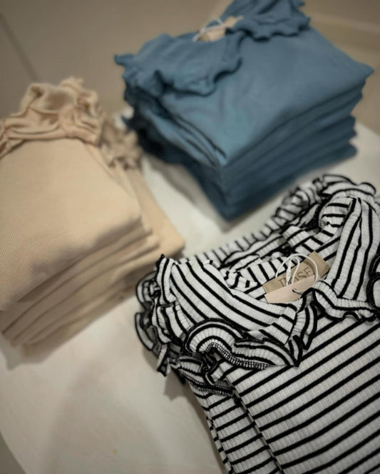 Beige Ruffle Long Sleeve
