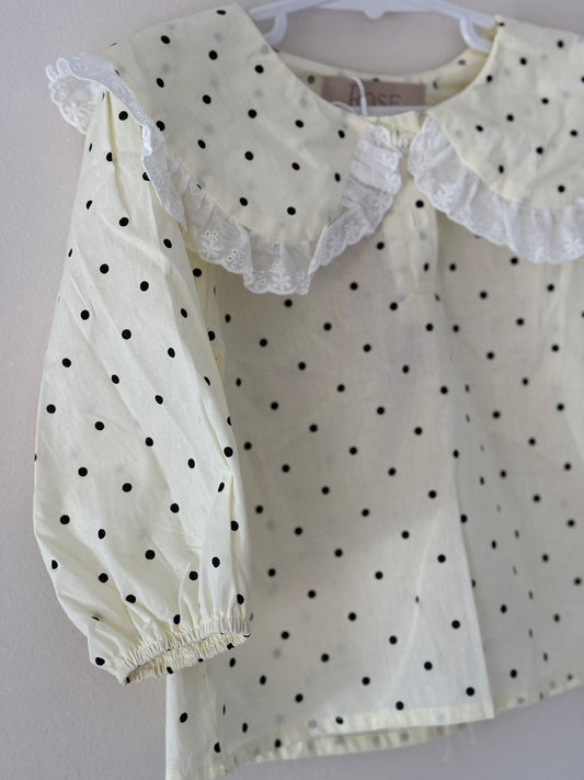 Polka Dot Ruffle Blouse
